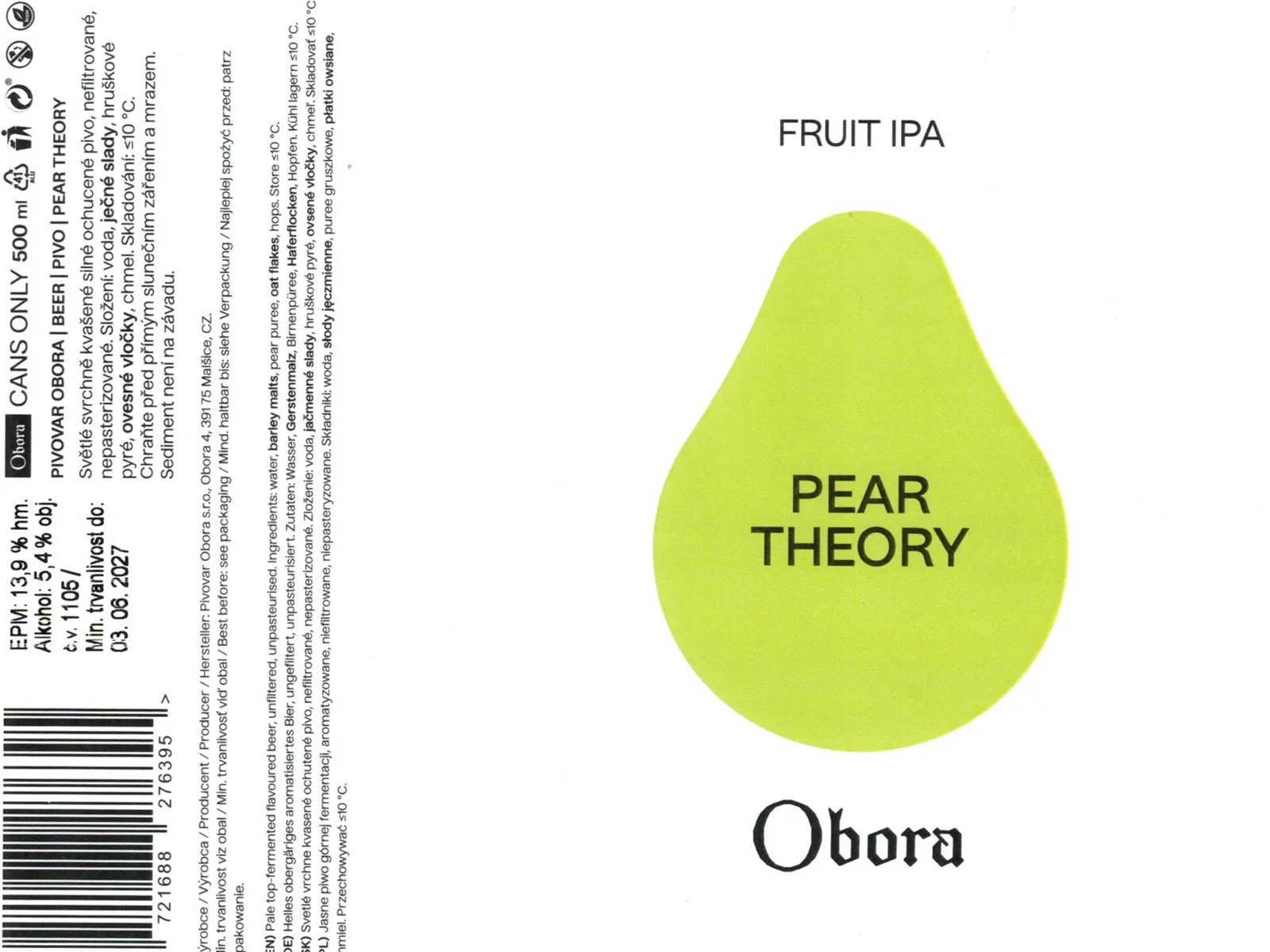 Pear Theory 14° — Fruit IPA, Obora