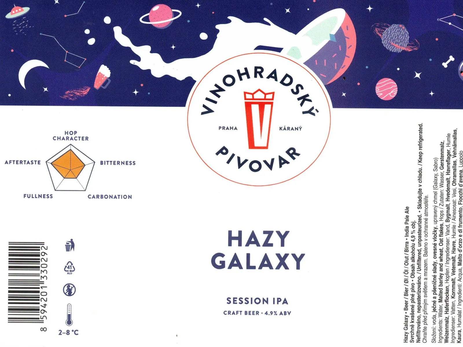 Hazy Galaxy 12° — Session IPA, Vinohradský pivovar
